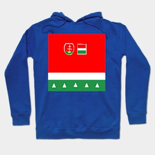 Sporty Hungarian Design on Blue Background Hoodie